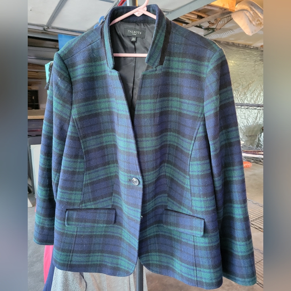 Talbots plaid jacket 20w